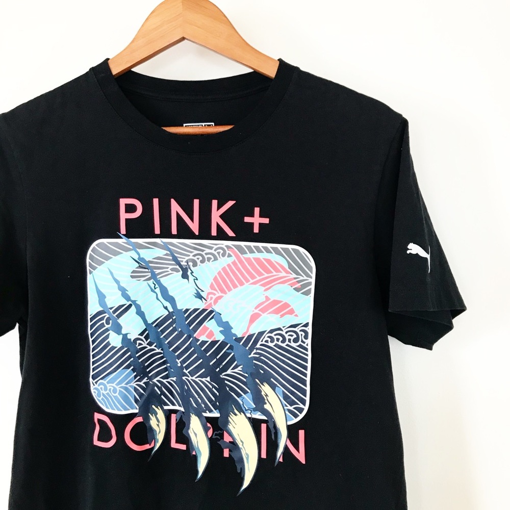Puma Pink Dolphin Black Graphic Tee